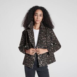 NWT Women's Pea Coat - Brown Leopard Print
